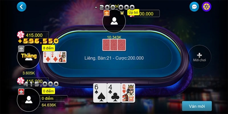 Thời gian chơi 1 ván bài trong liêng online cực nhanh chỉ mất 1-2 phút