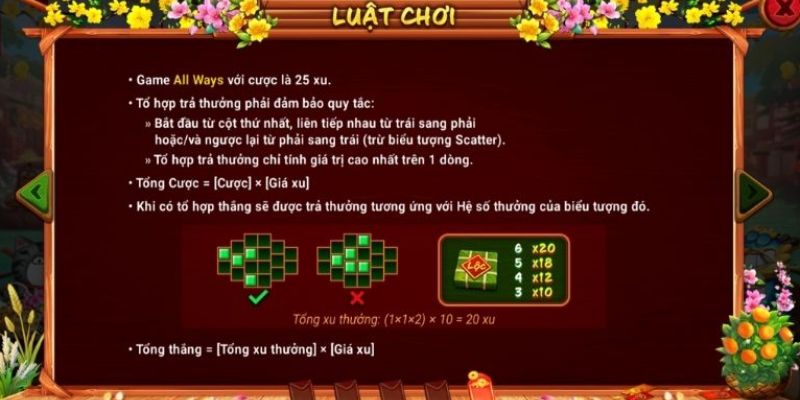 Quy tắc chơi sắc xuân chợ tết 