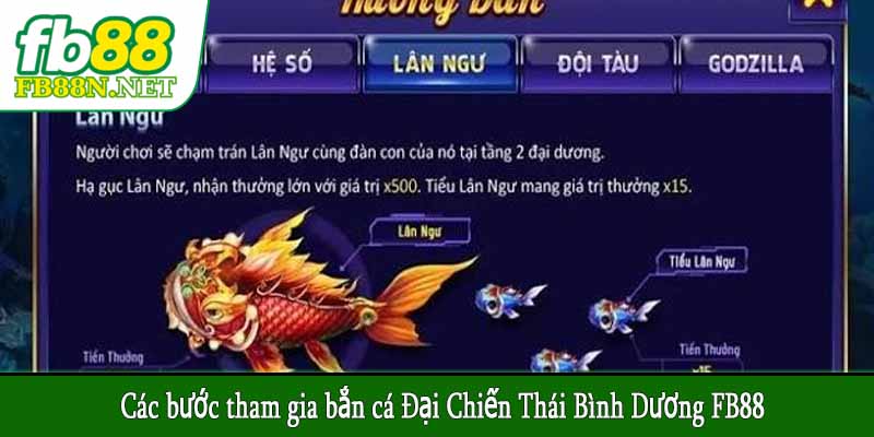 Các bước tham gia bắn cá Đại Chiến Thái Bình Dương FB88